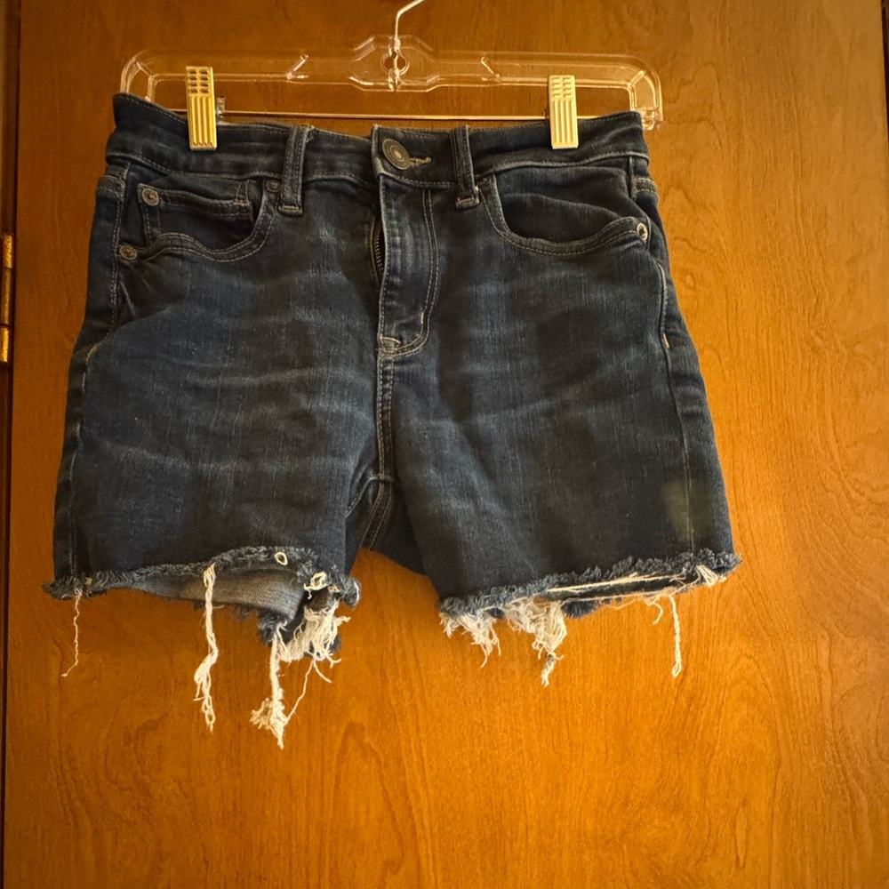 American Eagle Outfitters Blue Jean Shorts Distressed Cut-Off Style